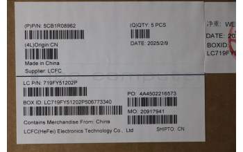 Lenovo 5CB1R08962 C-Cover with keyboard, English, Cosmic Blue, Backlight, US