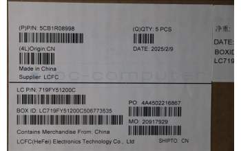 Lenovo 5CB1R08998 C-Cover with keyboard, Greek, Luna Grey, Backlight, US