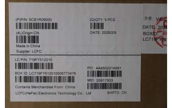 Lenovo 5CB1R09000 C-Cover with keyboard, Hungarian, Luna Grey, Backlight, UK