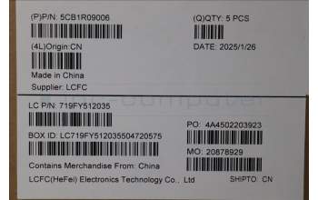 Lenovo 5CB1R09006 C-Cover with keyboard, Nordic, Luna Grey, Backlight, UK