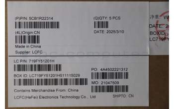 Lenovo 5CB1R22314 C-Cover with keyboard, German, Cosmic Blue, Non-Backlight, UK