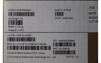 Lenovo 5CB1R26665 C-Cover with keyboard, English, Cosmic Blue, Backlight, US