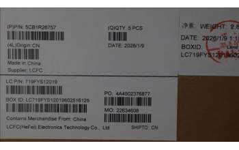 Lenovo 5CB1R26757 C-Cover with keyboard, French, Luna Grey, Non-Backlight, US