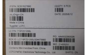 Lenovo 5CB1R27660 C-Cover with keyboard, Switzerland, Cosmic Blue, Non-Backlight, UK