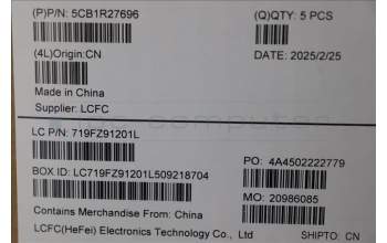 Lenovo 5CB1R27696 C-Cover with keyboard, English, Cosmic Blue, Backlight, US