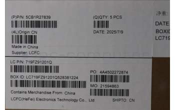 Lenovo 5CB1R27839 C-Cover with keyboard, Ukraine, Luna Grey, Backlight, US