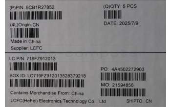 Lenovo 5CB1R27852 C-Cover with keyboard, German, Cosmic Blue, Non-Backlight, UK