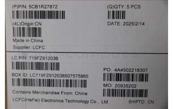 Lenovo 5CB1R27872 C-Cover with keyboard, Bulgarian, Luna Grey, Non-Backlight, UK