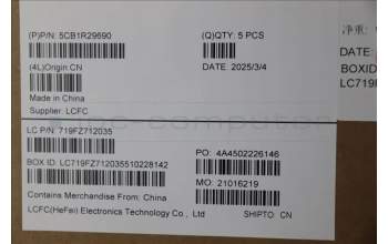 Lenovo 5CB1R29690 C-Cover with keyboard, Czech Slovakian, Luna Grey, Backlight, UK