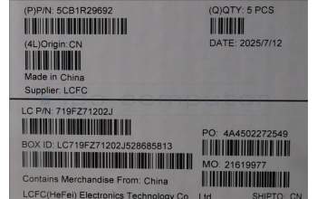 Lenovo 5CB1R29692 C-Cover with keyboard, US English Euro, Luna Grey, Backlight, US