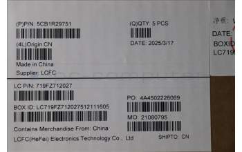 Lenovo 5CB1R29751 C-Cover with keyboard, US English Euro, Luna Grey, Non-Backlight, US