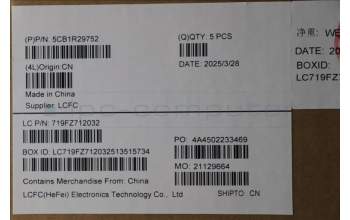 Lenovo 5CB1R29752 C-Cover with keyboard, English, Luna Grey, Non-Backlight, US