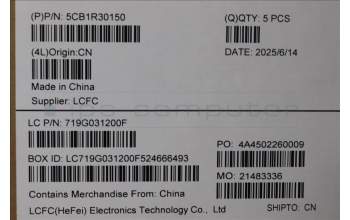 Lenovo 5CB1R30150 C-Cover with keyboard, US English Euro, Luna Grey, Backlight, US