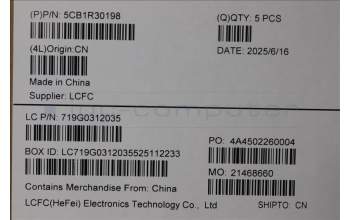 Lenovo 5CB1R30198 C-Cover with keyboard, Switzerland, Cosmic Blue, Non-Backlight, UK