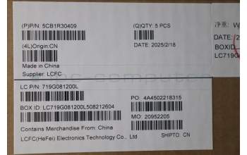 Lenovo 5CB1R30409 C-Cover with keyboard, Czech Slovakian, Luna Grey, Backlight, UK