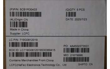 Lenovo 5CB1R30433 C-Cover with keyboard, UK English, Luna Grey, Backlight, UK