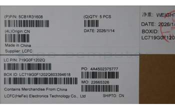 Lenovo 5CB1R31608 C-Cover with keyboard, Nordic, Luna Grey, Non-Backlight, UK