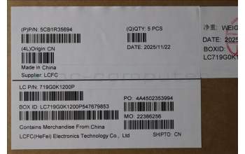 Lenovo 5CB1R35694 C-Cover with keyboard, Portuguese, Luna Grey, Non-Backlight, UK