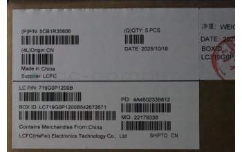 Lenovo 5CB1R35806 C-Cover with keyboard, Hebrew, Luna Grey, Non_Backlight