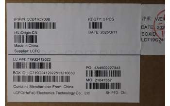 Lenovo 5CB1R37008 C-Cover with keyboard, French, Arctic Grey, Non_Backlight