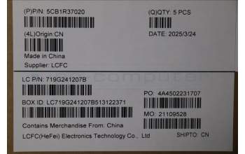 Lenovo 5CB1R37020 C-Cover with keyboard, US English Euro, Arctic Grey, Non-Backlight, US