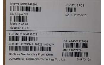 Lenovo 5CB1R48891 C-Cover with keyboard, Nordic, Arctic Grey, Non-Backlight, Non-FingerPrint, UK