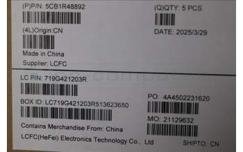 Lenovo 5CB1R48892 Tastatur inkl. Topcase ASM_BEL L 83L6NFP AG N