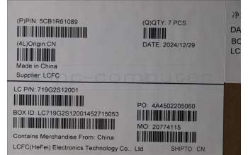 Lenovo 5CB1R61089 D-Cover, 83JM, Luna Grey, UMA