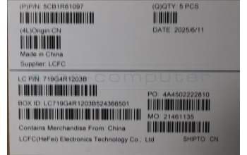 Lenovo 5CB1R61097 C-Cover with keyboard, Arabic, Luna Grey, DIS, US