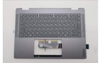 Lenovo 5CB1R61250 C-Cover with keyboard, French Arabic, Luna Grey, Non-FingerPrint, Puresight Logo, UK