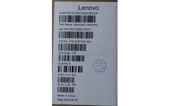 Lenovo 5CB1R61250 C-Cover with keyboard, French Arabic, Luna Grey, Non-FingerPrint, Puresight Logo, UK