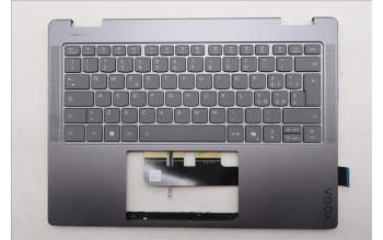 Lenovo 5CB1R61254 C-Cover with keyboard, Italian, Luna Grey, Non-FingerPrint, Puresight Logo, UK