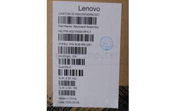 Lenovo 5CB1R61257 C-Cover with keyboard, Hebrew, Luna Grey, Non-FingerPrint, Puresight Logo, US