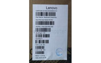 Lenovo 5CB1R61262 C-Cover with keyboard, Portuguese, Luna Grey, Non-FingerPrint, Puresight Logo, UK