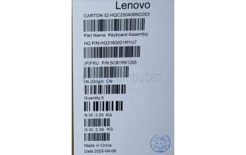 Lenovo 5CB1R61265 COVER UpCaseASM SPA H83JQ NFP LG PS