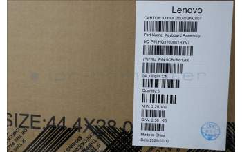 Lenovo 5CB1R61266 C-Cover with keyboard, Switzerland, Luna Grey, Non_FingerPrint, Puresight Logo