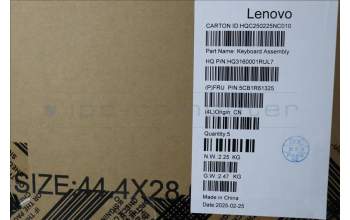 Lenovo 5CB1R61325 C-Cover with keyboard, Norwegian, Seashell, Non-FingerPrint, Puresight Logo, UK