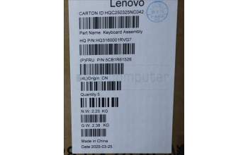 Lenovo 5CB1R61526 C-Cover with keyboard, Norwegian, Luna Grey, FingerPrint, Non-Puresight Logo, UK