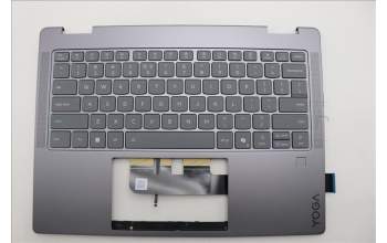 Lenovo 5CB1R61536 C-Cover with keyboard, US English Euro, Luna Grey, FingerPrint, Non-Puresight Logo, US