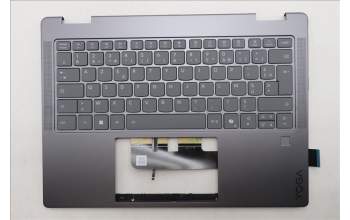 Lenovo 5CB1R61543 C-Cover with keyboard, French, Luna Grey, FingerPrint, Non-Puresight Logo, US