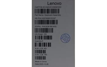 Lenovo 5CB1R61633 C-Cover with keyboard, Ukraine, Seashell, Non-FingerPrint, Non-Puresight Logo, US