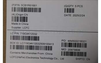 Lenovo 5CB1R61661 C-Cover with keyboard, Slovenian, Luna Grey, Puresight Logo, Screw, UK