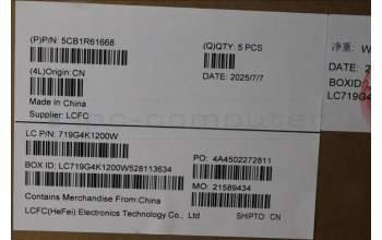 Lenovo 5CB1R61668 C-Cover with keyboard, Ukraine, Luna Grey, Puresight Logo, Screw, US