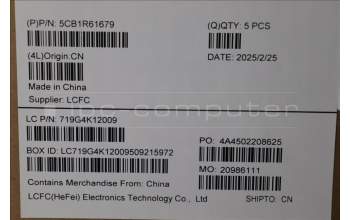 Lenovo 5CB1R61679 C-Cover with keyboard, German, Luna Grey, Non_Puresight Logo, Screw