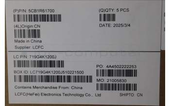 Lenovo 5CB1R61700 C-Cover with keyboard, Belgian, Cosmic Blue, Puresight Logo, Screw, UK