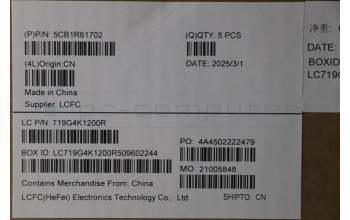 Lenovo 5CB1R61702 C-Cover with keyboard, Bulgarian, Cosmic Blue, Puresight Logo, Screw, UK