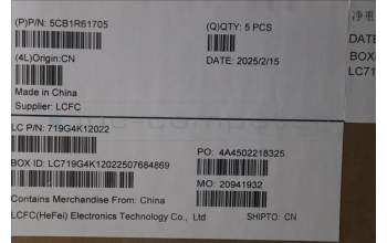 Lenovo 5CB1R61705 C-Cover with keyboard, US English Euro, Cosmic Blue, Puresight Logo, Screw, US