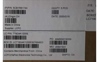 Lenovo 5CB1R61744 C-Cover with keyboard, Italian, Cosmic Blue, Non-Puresight Logo, Screw, UK