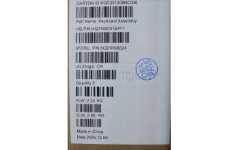 Lenovo 5CB1R68024 C-Cover with keyboard, UK English, Luna Grey, Non-Puresight Logo, FingerPrint, UK