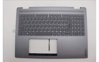 Lenovo 5CB1R68065 C-Cover with keyboard, Norwegian, Luna Grey, Puresight Logo, Non-FingerPrint, UK